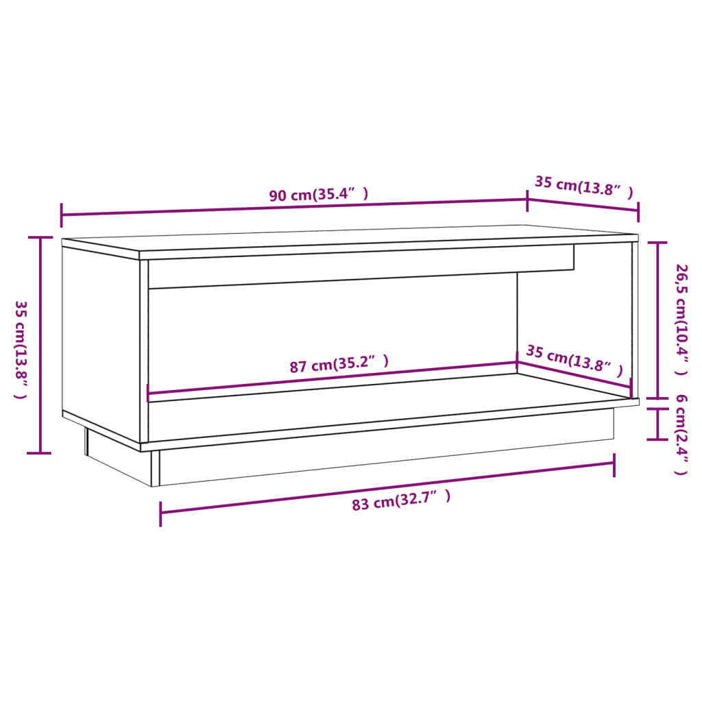 Tv-meubel 90x35x35 cm massief grenenhout grijs is nu te koop bij PeponiXL, paradijselijk wonen!