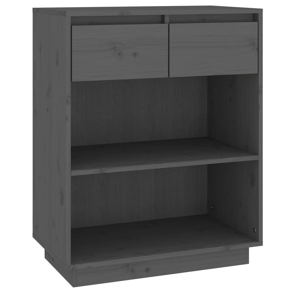 Wandkast 60x34x75 cm massief grenenhout grijs is nu te koop bij PeponiXL, paradijselijk wonen!