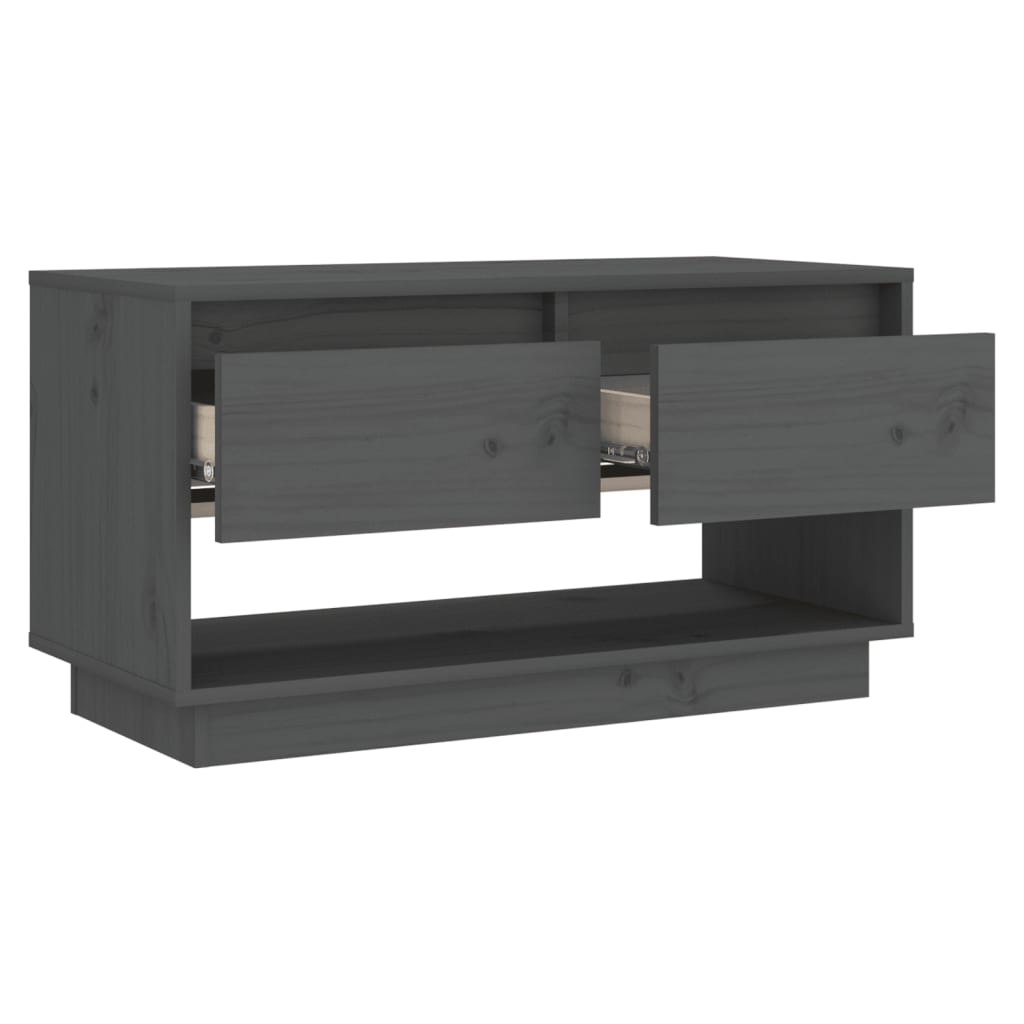 Tv-meubel 74x34x40 cm massief grenenhout grijs is nu te koop bij PeponiXL, paradijselijk wonen!