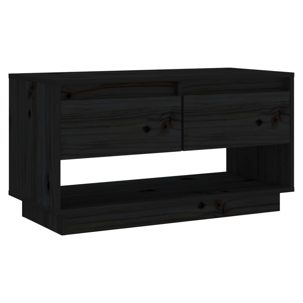 Tv-meubel 74x34x40 cm massief grenenhout zwart is nu te koop bij PeponiXL, paradijselijk wonen!