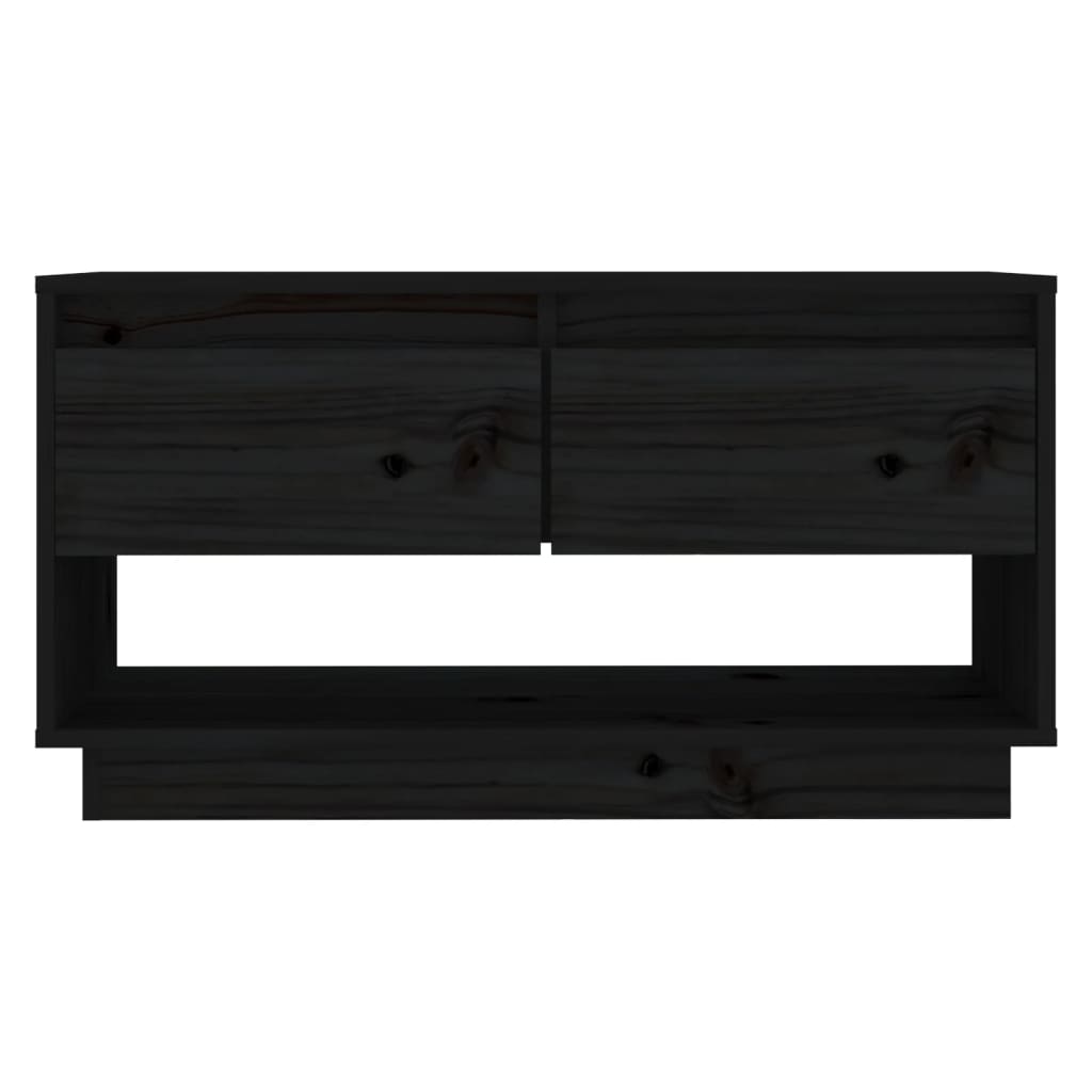 Tv-meubel 74x34x40 cm massief grenenhout zwart is nu te koop bij PeponiXL, paradijselijk wonen!