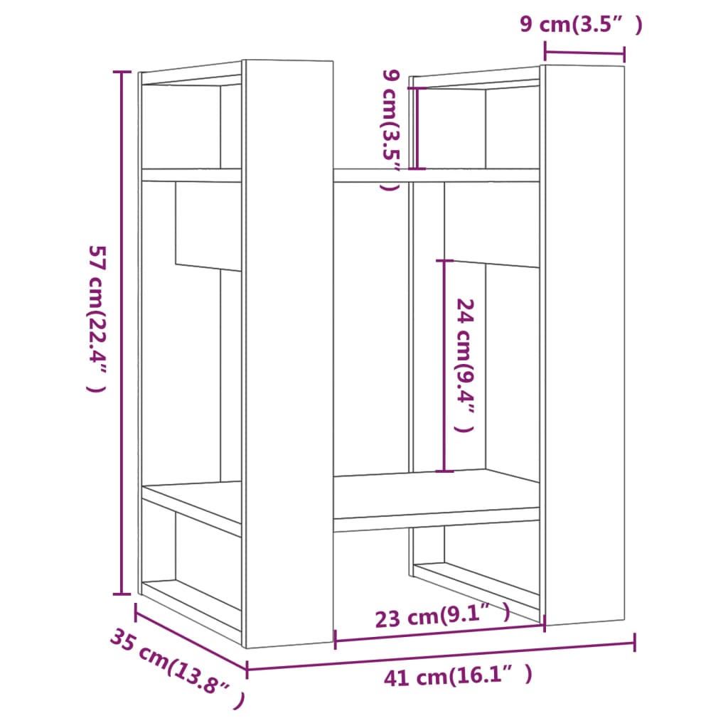Boekenkast/kamerscherm 41x35x57 cm massief grenenhout grijs is nu te koop bij PeponiXL, paradijselijk wonen!