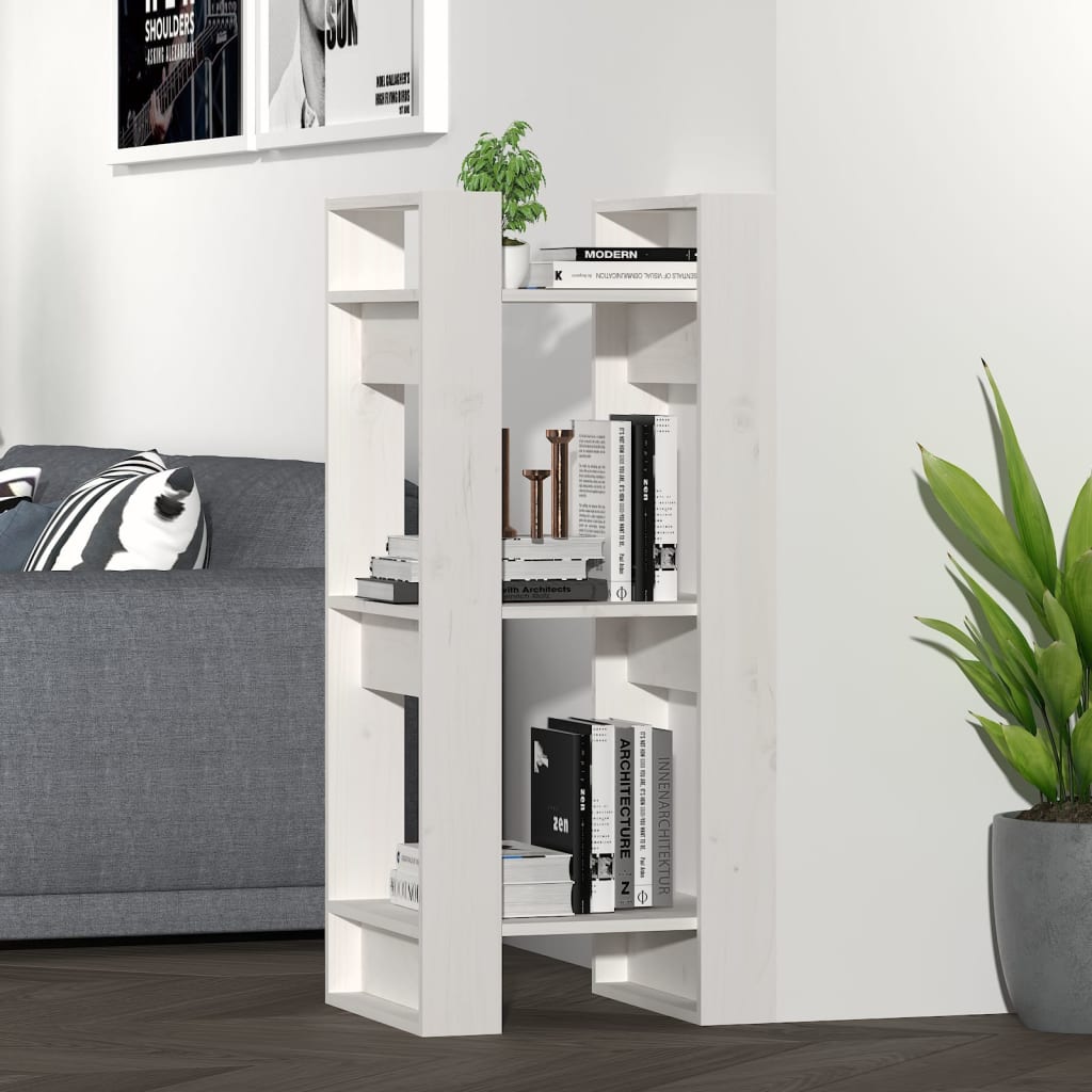 Boekenkast/kamerscherm 41x35x91 cm massief grenenhout wit is nu te koop bij PeponiXL, paradijselijk wonen!