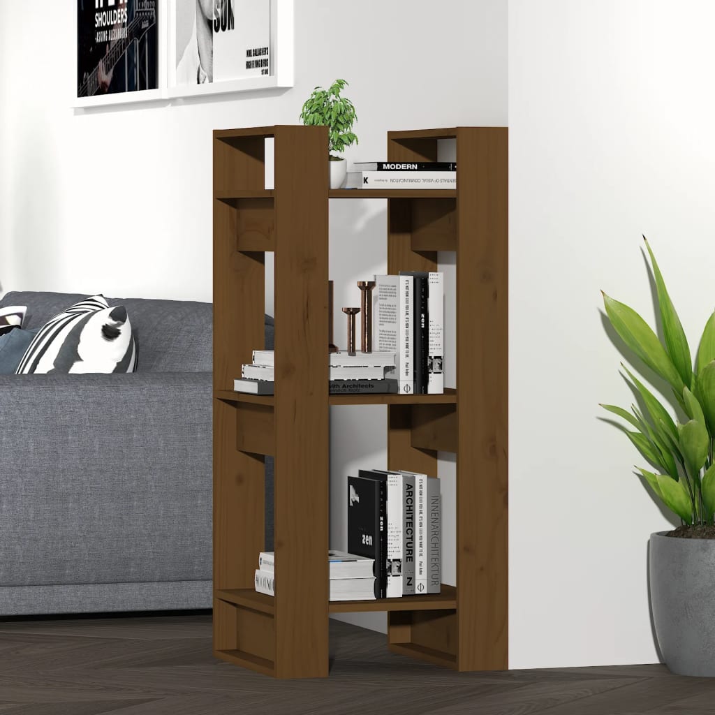 Boekenkast/kamerscherm 41x35x91 cm massief hout honingbruin is nu te koop bij PeponiXL, paradijselijk wonen!