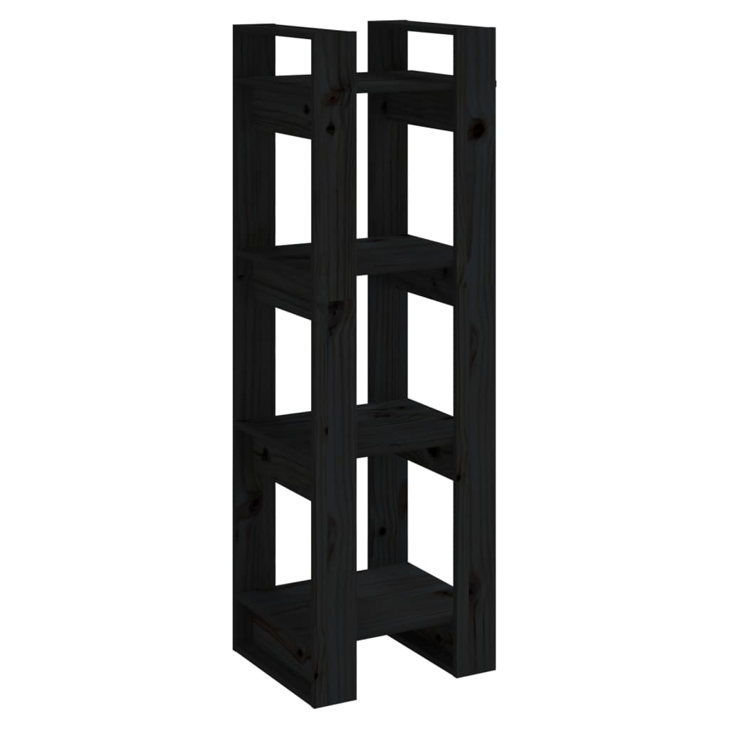 Boekenkast/kamerscherm 41x35x125 cm massief grenenhout zwart is nu te koop bij PeponiXL, paradijselijk wonen!