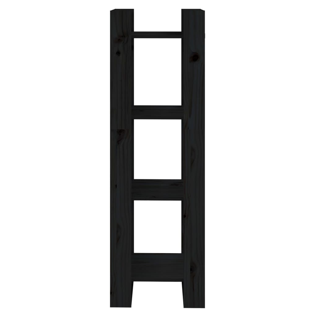 Boekenkast/kamerscherm 41x35x125 cm massief grenenhout zwart is nu te koop bij PeponiXL, paradijselijk wonen!