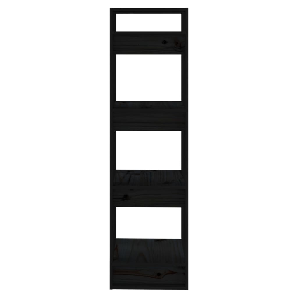 Boekenkast/kamerscherm 41x35x125 cm massief grenenhout zwart is nu te koop bij PeponiXL, paradijselijk wonen!