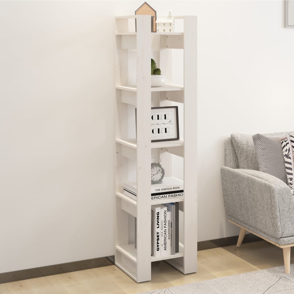 Boekenkast/kamerscherm 41x35x160 cm massief grenenhout wit is nu te koop bij PeponiXL, paradijselijk wonen!