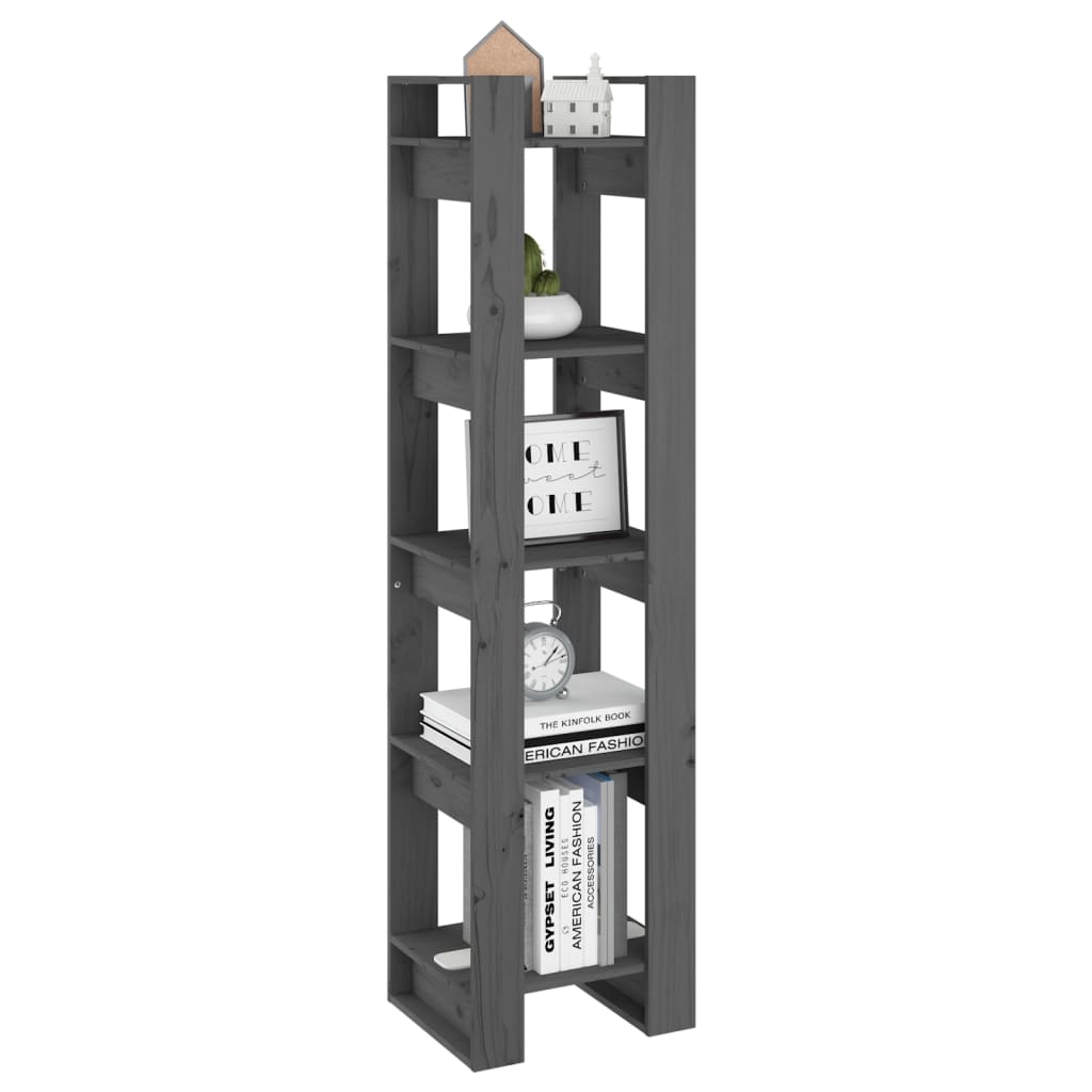 Boekenkast/kamerscherm 41x35x160 cm massief grenenhout grijs is nu te koop bij PeponiXL, paradijselijk wonen!