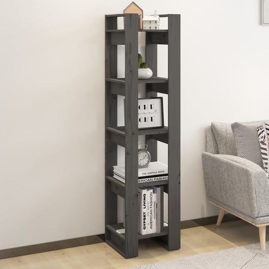 Boekenkast/kamerscherm 41x35x160 cm massief grenenhout grijs is nu te koop bij PeponiXL, paradijselijk wonen!