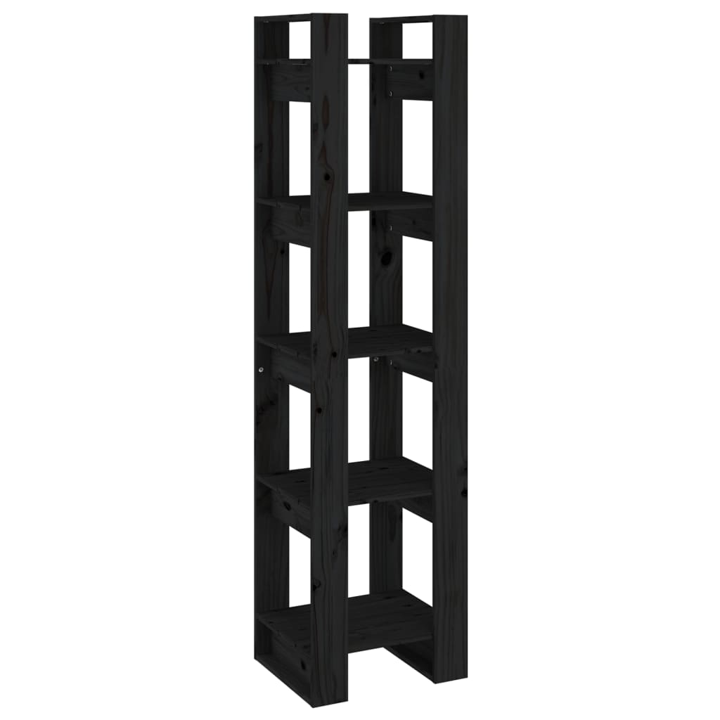 Boekenkast/kamerscherm 41x35x160 cm massief grenenhout zwart is nu te koop bij PeponiXL, paradijselijk wonen!