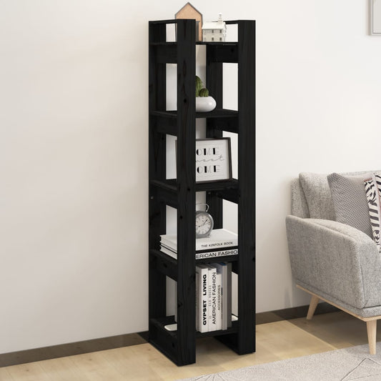 Boekenkast/kamerscherm 41x35x160 cm massief grenenhout zwart is nu te koop bij PeponiXL, paradijselijk wonen!