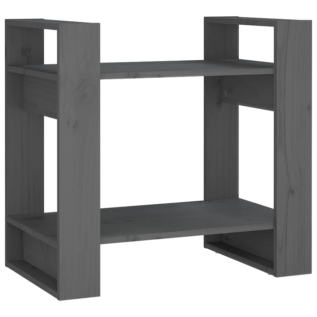 Boekenkast/kamerscherm 60x35x57 cm massief grenenhout grijs is nu te koop bij PeponiXL, paradijselijk wonen!