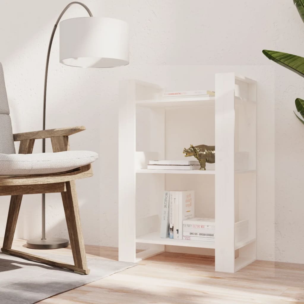 Boekenkast/kamerscherm 60x35x91 cm massief grenenhout wit is nu te koop bij PeponiXL, paradijselijk wonen!