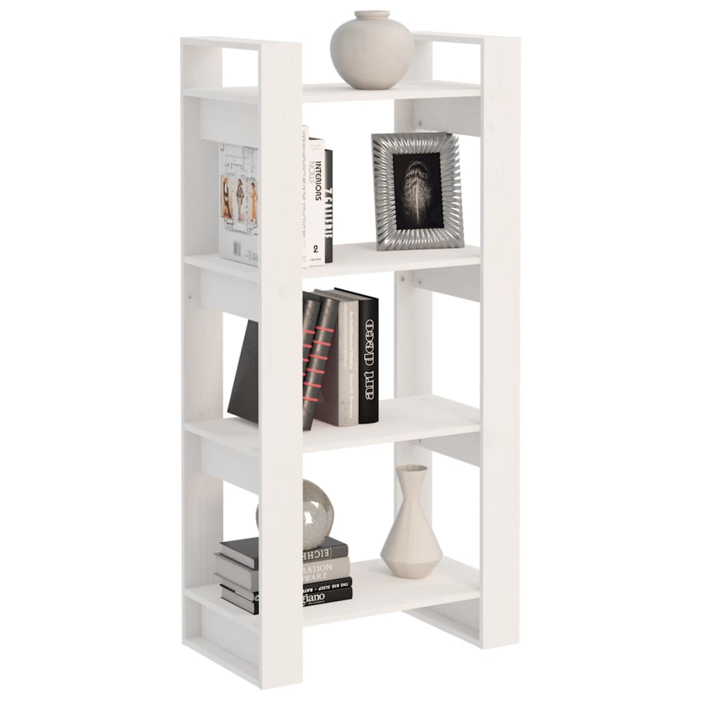 Boekenkast/kamerscherm 60x35x125 cm massief hout wit is nu te koop bij PeponiXL, paradijselijk wonen!