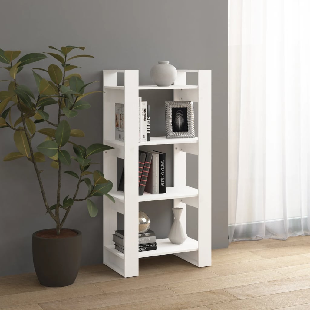 Boekenkast/kamerscherm 60x35x125 cm massief hout wit is nu te koop bij PeponiXL, paradijselijk wonen!