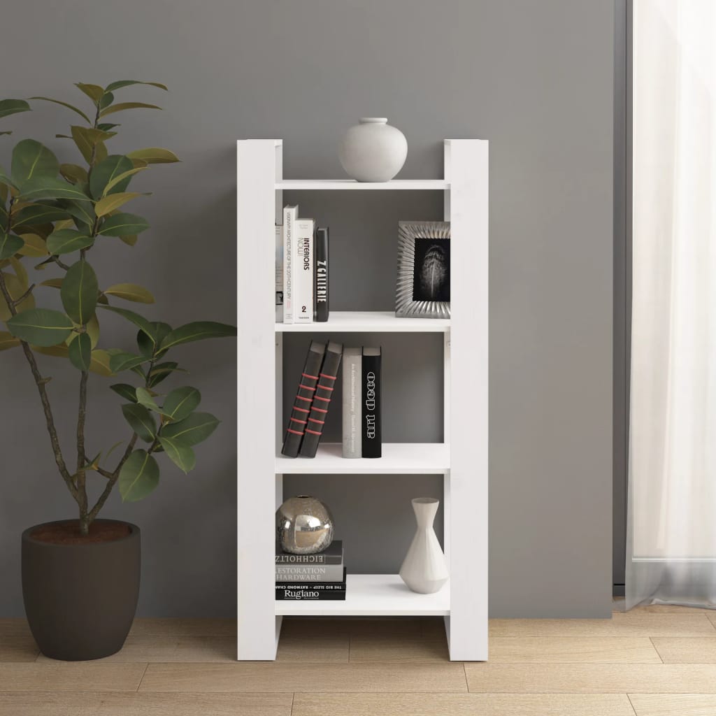 Boekenkast/kamerscherm 60x35x125 cm massief hout wit is nu te koop bij PeponiXL, paradijselijk wonen!