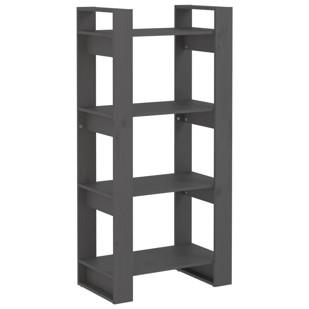 Boekenkast/kamerscherm 60x35x125 cm massief hout grijs is nu te koop bij PeponiXL, paradijselijk wonen!