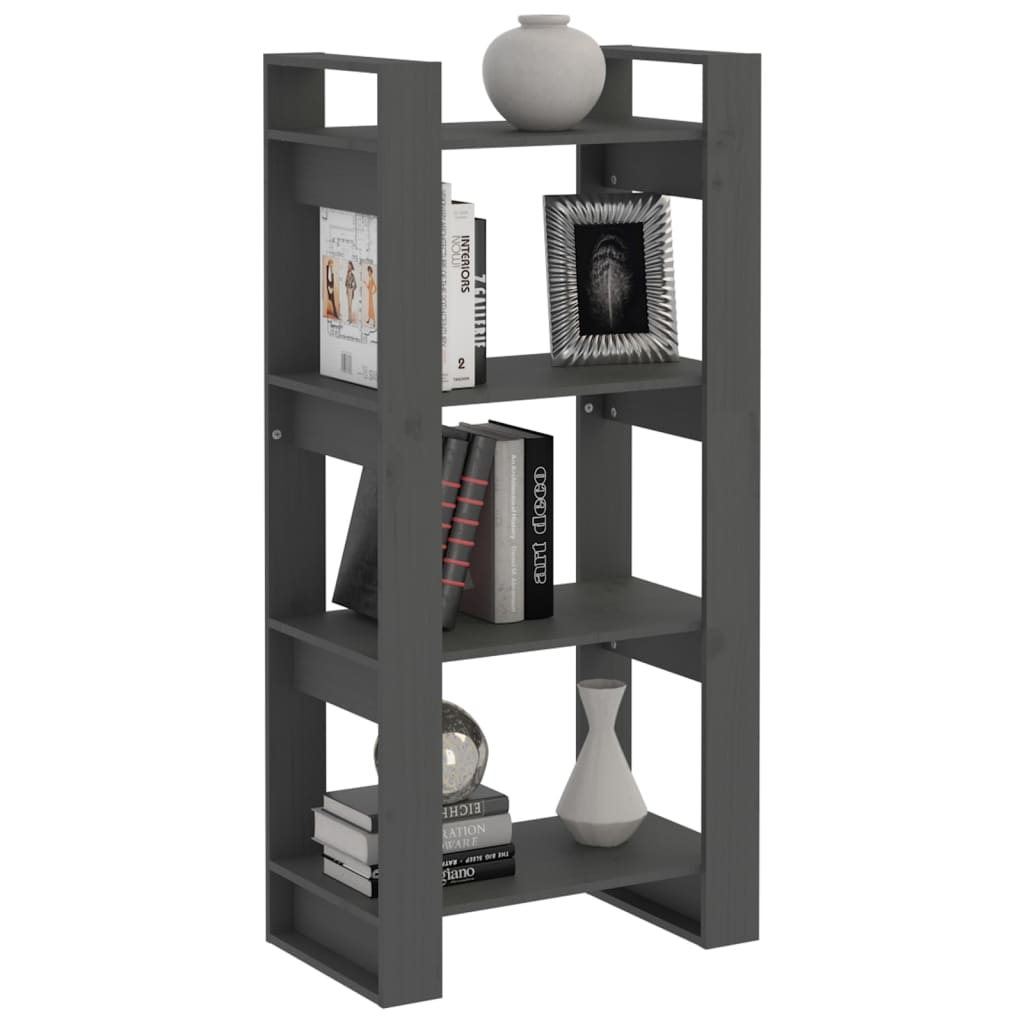 Boekenkast/kamerscherm 60x35x125 cm massief hout grijs is nu te koop bij PeponiXL, paradijselijk wonen!