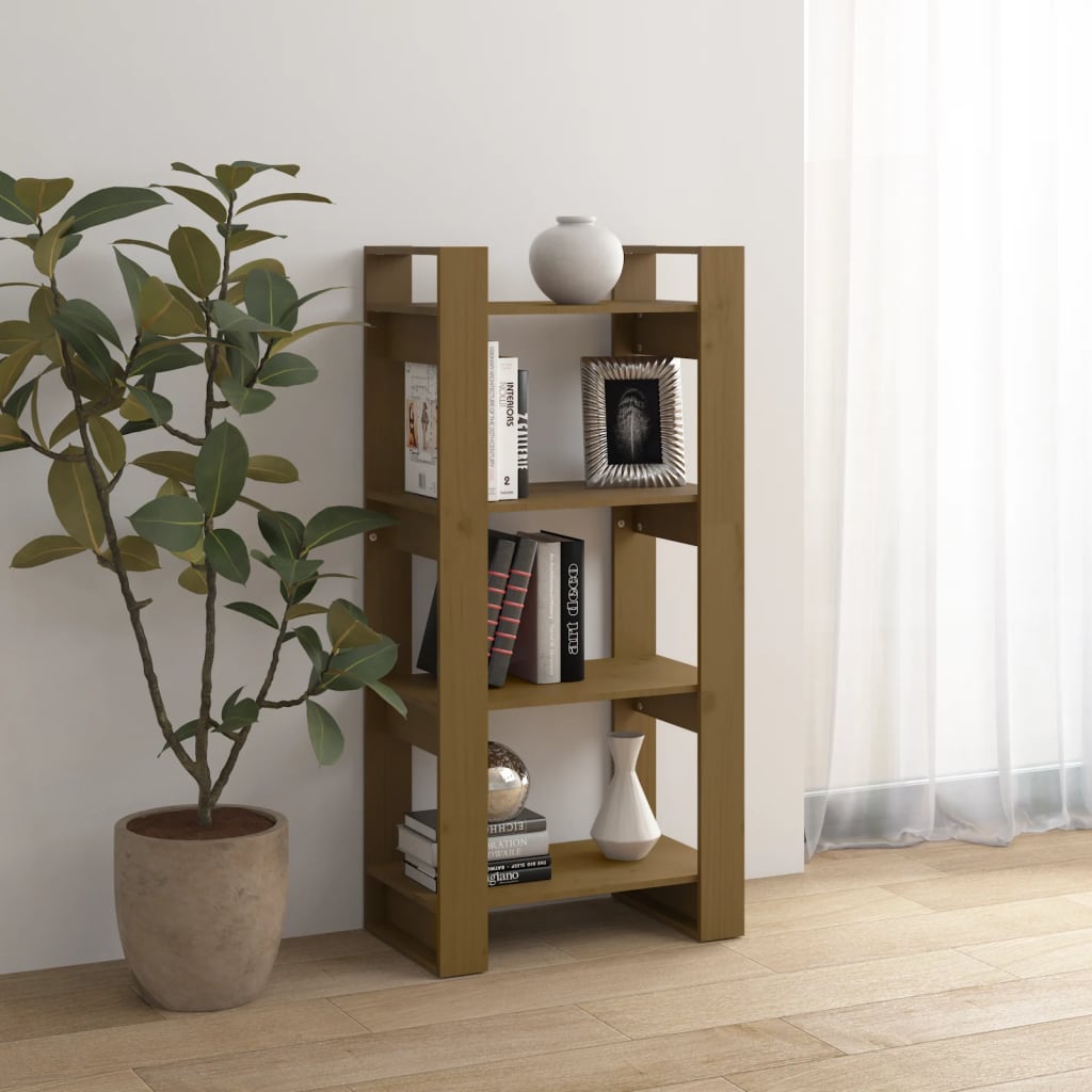 Boekenkast/kamerscherm 60x35x125 cm massief hout honingbruin is nu te koop bij PeponiXL, paradijselijk wonen!