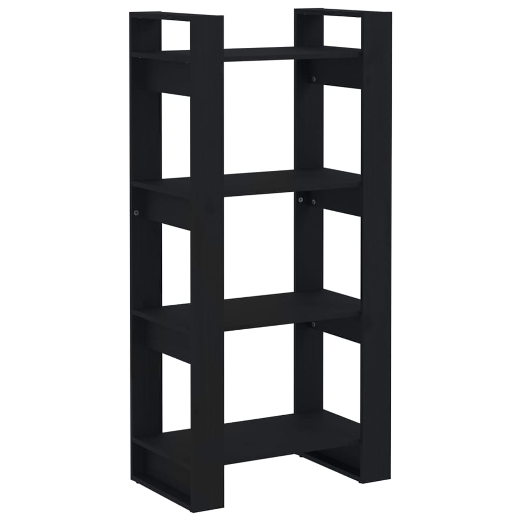 Boekenkast/kamerscherm 60x35x125 cm massief hout zwart is nu te koop bij PeponiXL, paradijselijk wonen!