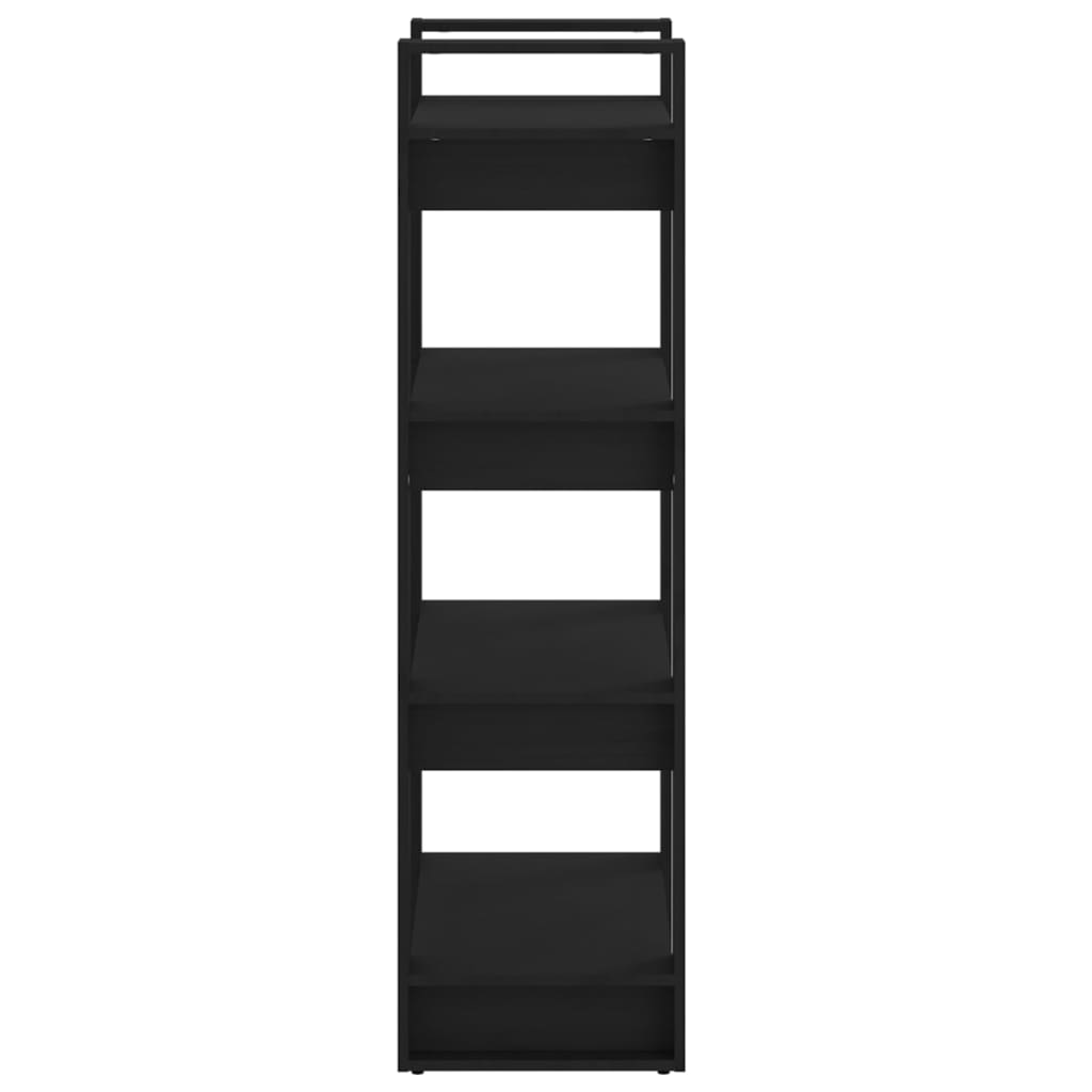 Boekenkast/kamerscherm 60x35x125 cm massief hout zwart is nu te koop bij PeponiXL, paradijselijk wonen!