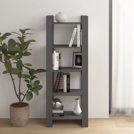 Boekenkast/kamerscherm 60x35x160 cm massief hout grijs is nu te koop bij PeponiXL, paradijselijk wonen!