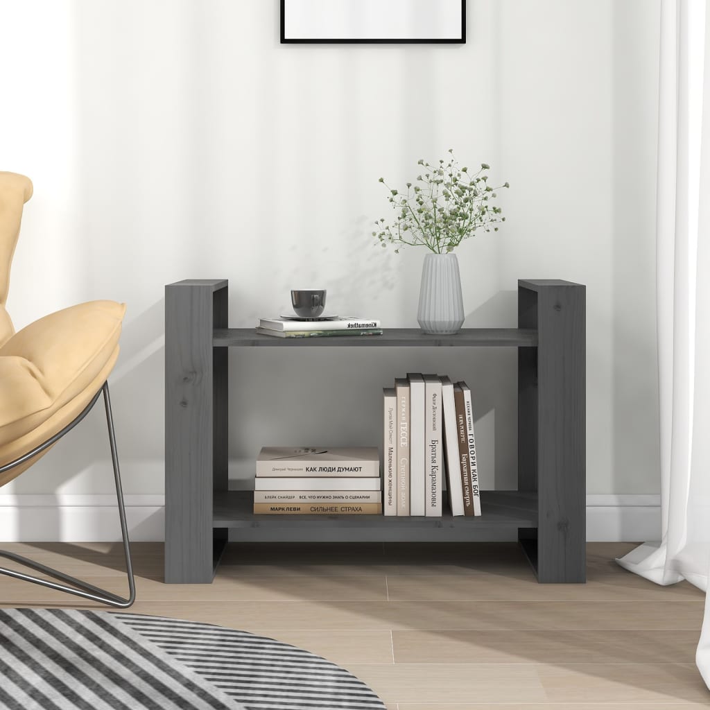 Boekenkast/kamerscherm 80x35x56,5 cm massief grenenhout grijs is nu te koop bij PeponiXL, paradijselijk wonen!
