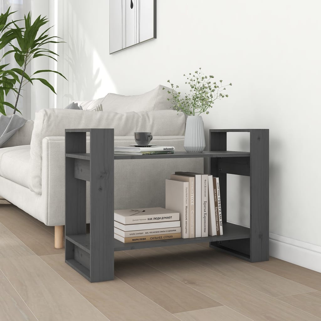 Boekenkast/kamerscherm 80x35x56,5 cm massief grenenhout grijs is nu te koop bij PeponiXL, paradijselijk wonen!