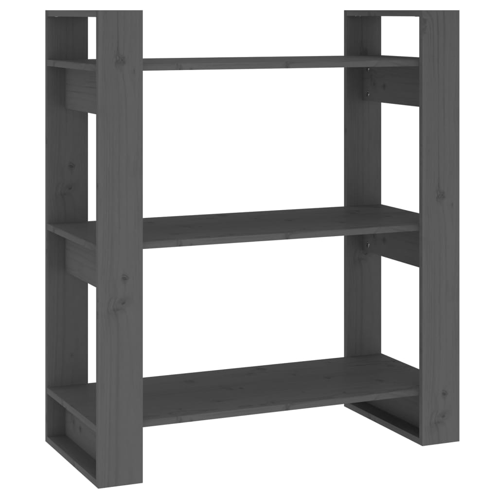 Boekenkast/kamerscherm 80x35x91 cm massief grenenhout grijs is nu te koop bij PeponiXL, paradijselijk wonen!