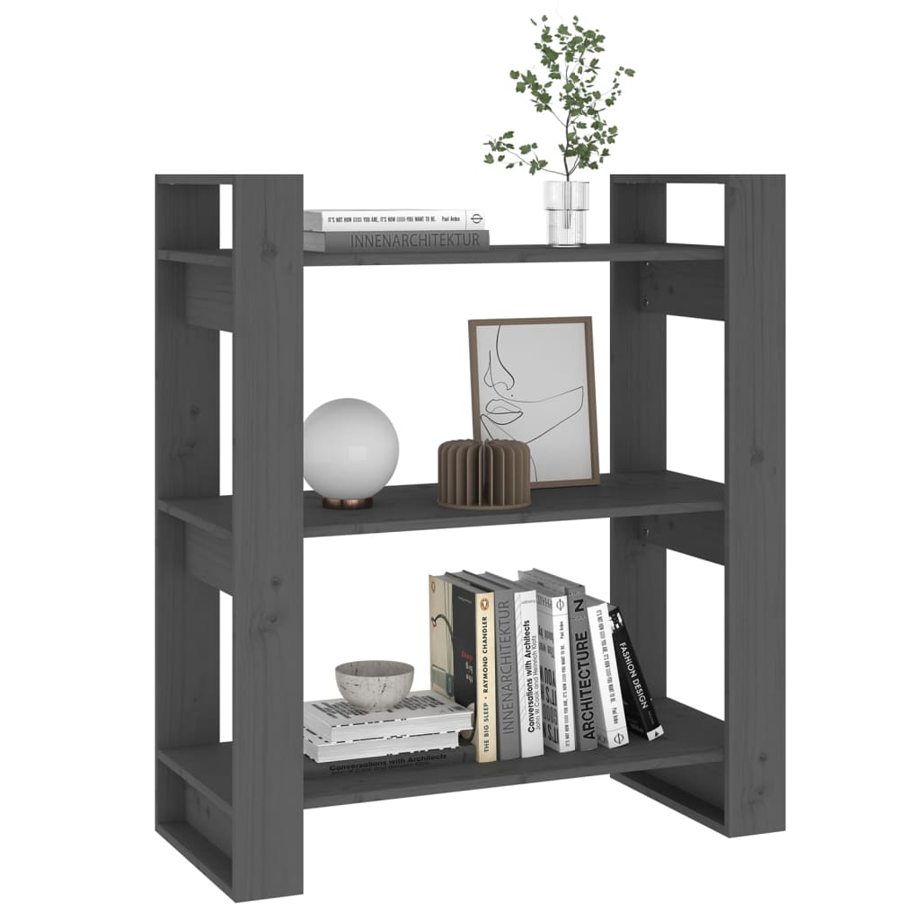 Boekenkast/kamerscherm 80x35x91 cm massief grenenhout grijs is nu te koop bij PeponiXL, paradijselijk wonen!