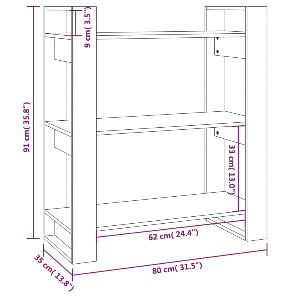 Boekenkast/kamerscherm 80x35x91 cm massief grenenhout grijs is nu te koop bij PeponiXL, paradijselijk wonen!