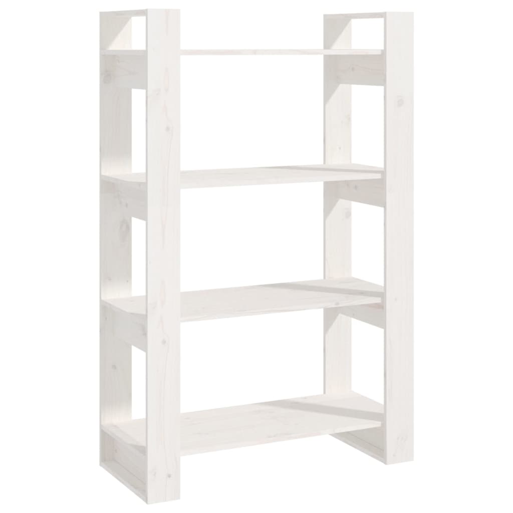 Boekenkast/kamerscherm 80x35x125 cm massief grenenhout wit is nu te koop bij PeponiXL, paradijselijk wonen!