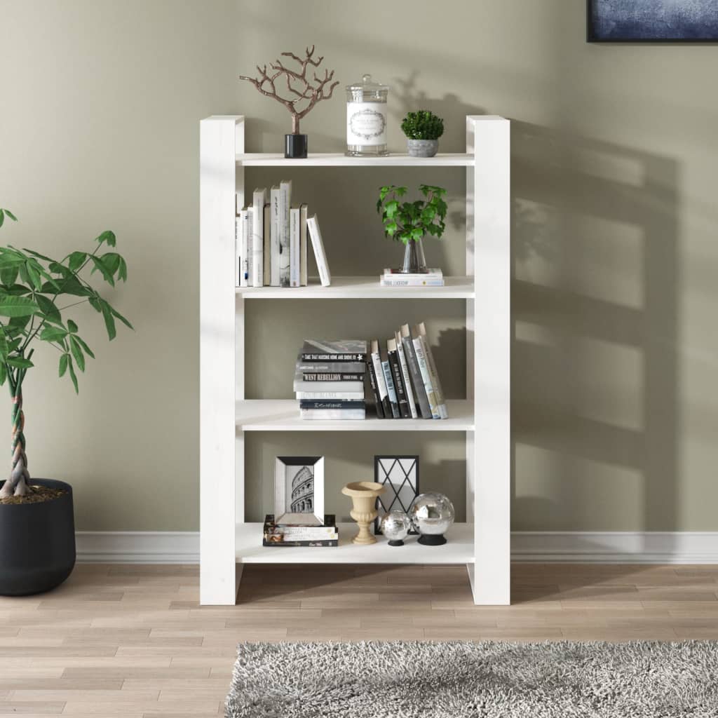Boekenkast/kamerscherm 80x35x125 cm massief grenenhout wit is nu te koop bij PeponiXL, paradijselijk wonen!