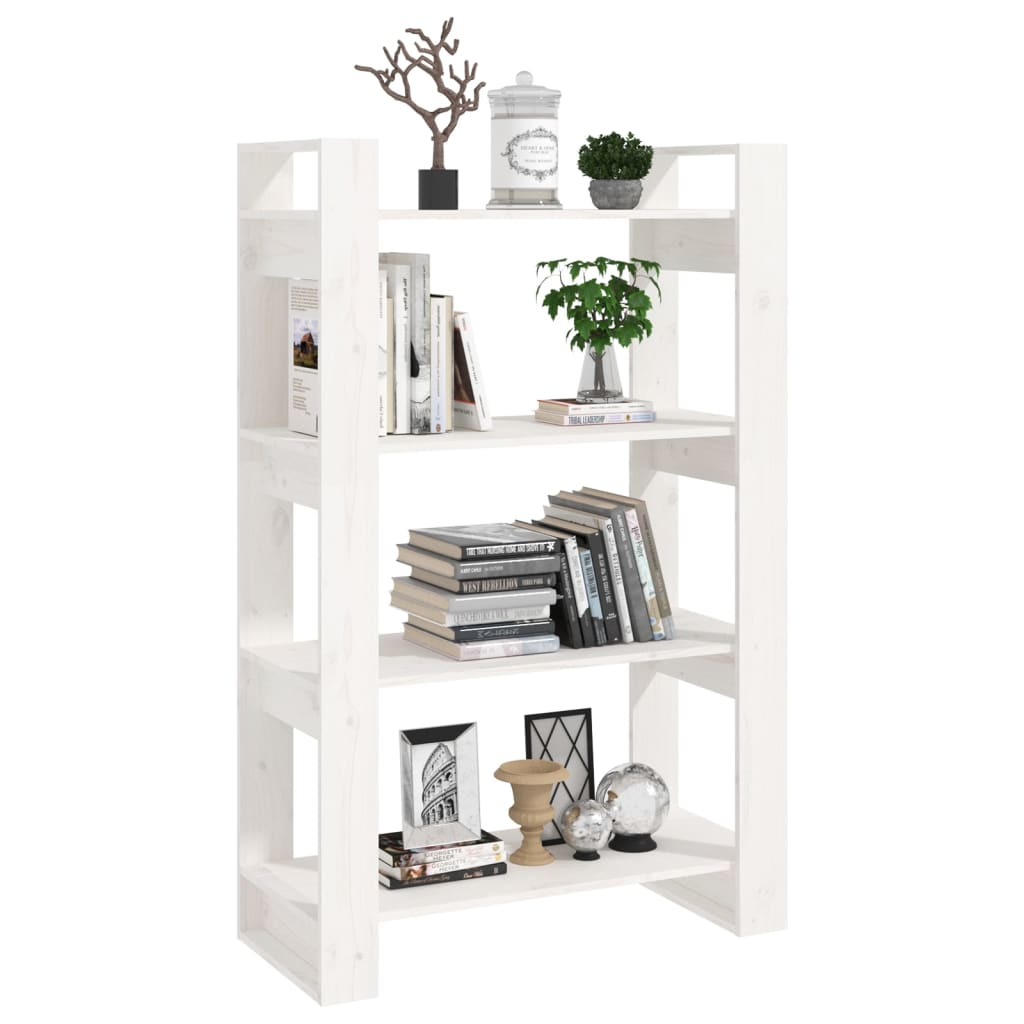 Boekenkast/kamerscherm 80x35x125 cm massief grenenhout wit is nu te koop bij PeponiXL, paradijselijk wonen!