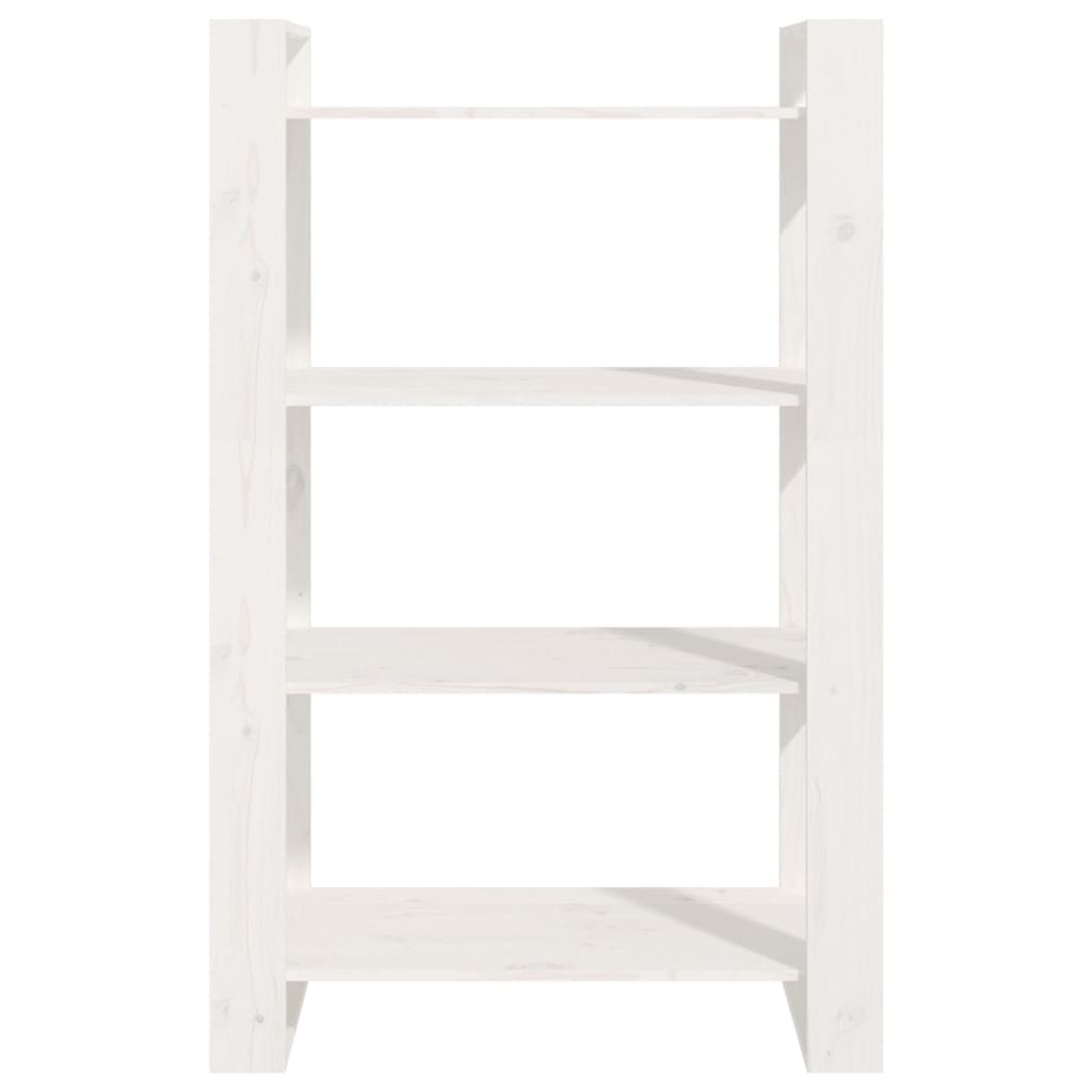 Boekenkast/kamerscherm 80x35x125 cm massief grenenhout wit is nu te koop bij PeponiXL, paradijselijk wonen!