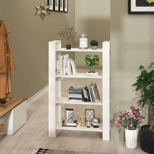 Boekenkast/kamerscherm 80x35x125 cm massief grenenhout wit is nu te koop bij PeponiXL, paradijselijk wonen!