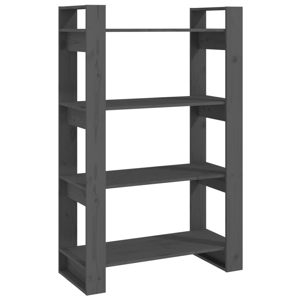 Boekenkast/kamerscherm 80x35x125 cm massief grenenhout grijs is nu te koop bij PeponiXL, paradijselijk wonen!