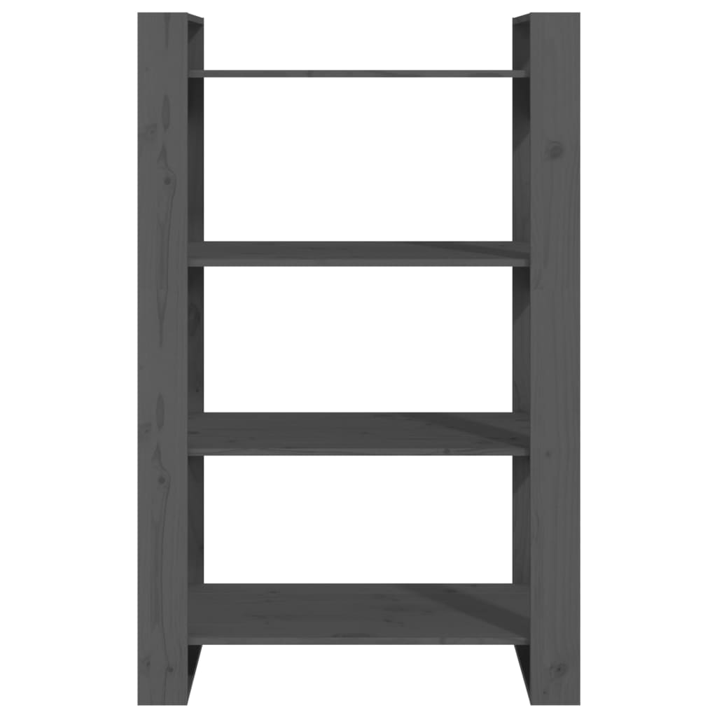 Boekenkast/kamerscherm 80x35x125 cm massief grenenhout grijs is nu te koop bij PeponiXL, paradijselijk wonen!