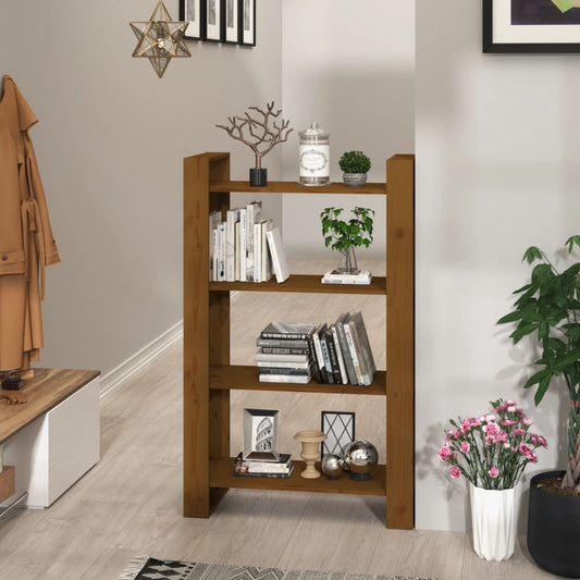 Boekenkast/kamerscherm 80x35x125 cm massief hout honingbruin is nu te koop bij PeponiXL, paradijselijk wonen!