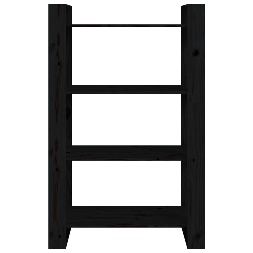 Boekenkast/kamerscherm 80x35x125 cm massief grenenhout zwart is nu te koop bij PeponiXL, paradijselijk wonen!