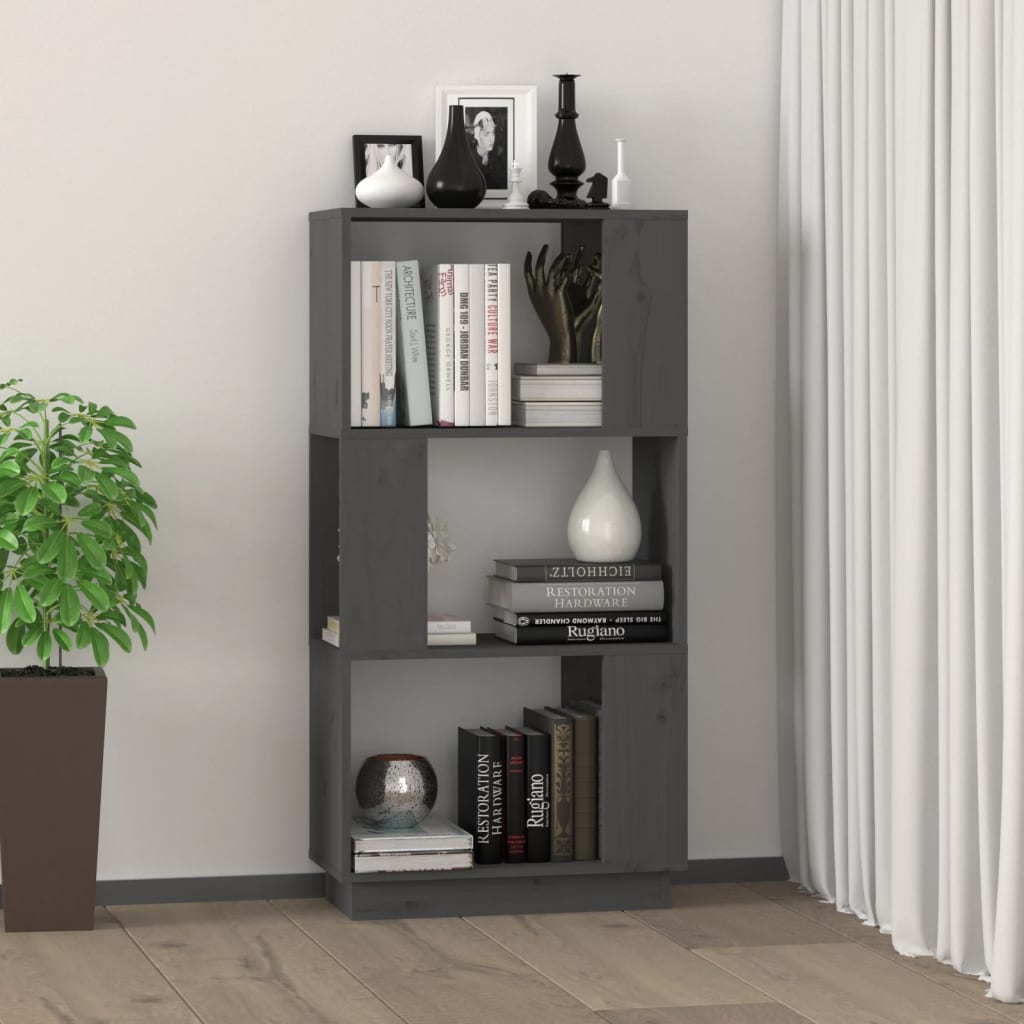 Boekenkast/kamerscherm 51x25x101 cm massief grenenhout grijs is nu te koop bij PeponiXL, paradijselijk wonen!