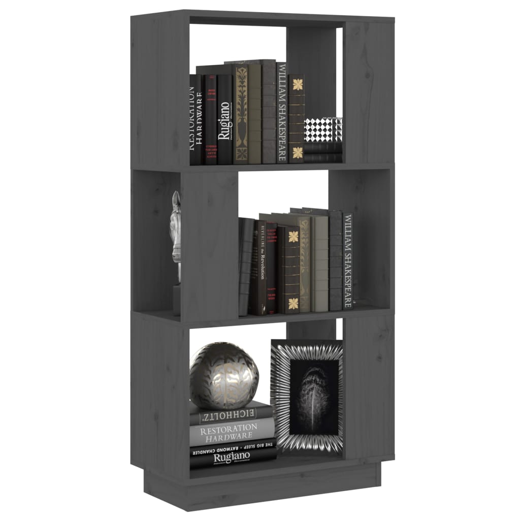 Boekenkast/kamerscherm 51x25x101 cm massief grenenhout grijs is nu te koop bij PeponiXL, paradijselijk wonen!