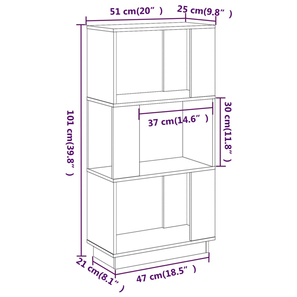 Boekenkast/kamerscherm 51x25x101 cm massief grenenhout grijs is nu te koop bij PeponiXL, paradijselijk wonen!