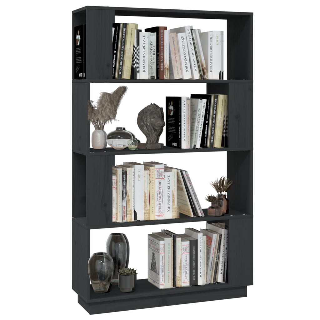 Boekenkast/kamerscherm 80x25x132 cm massief grenenhout grijs is nu te koop bij PeponiXL, paradijselijk wonen!