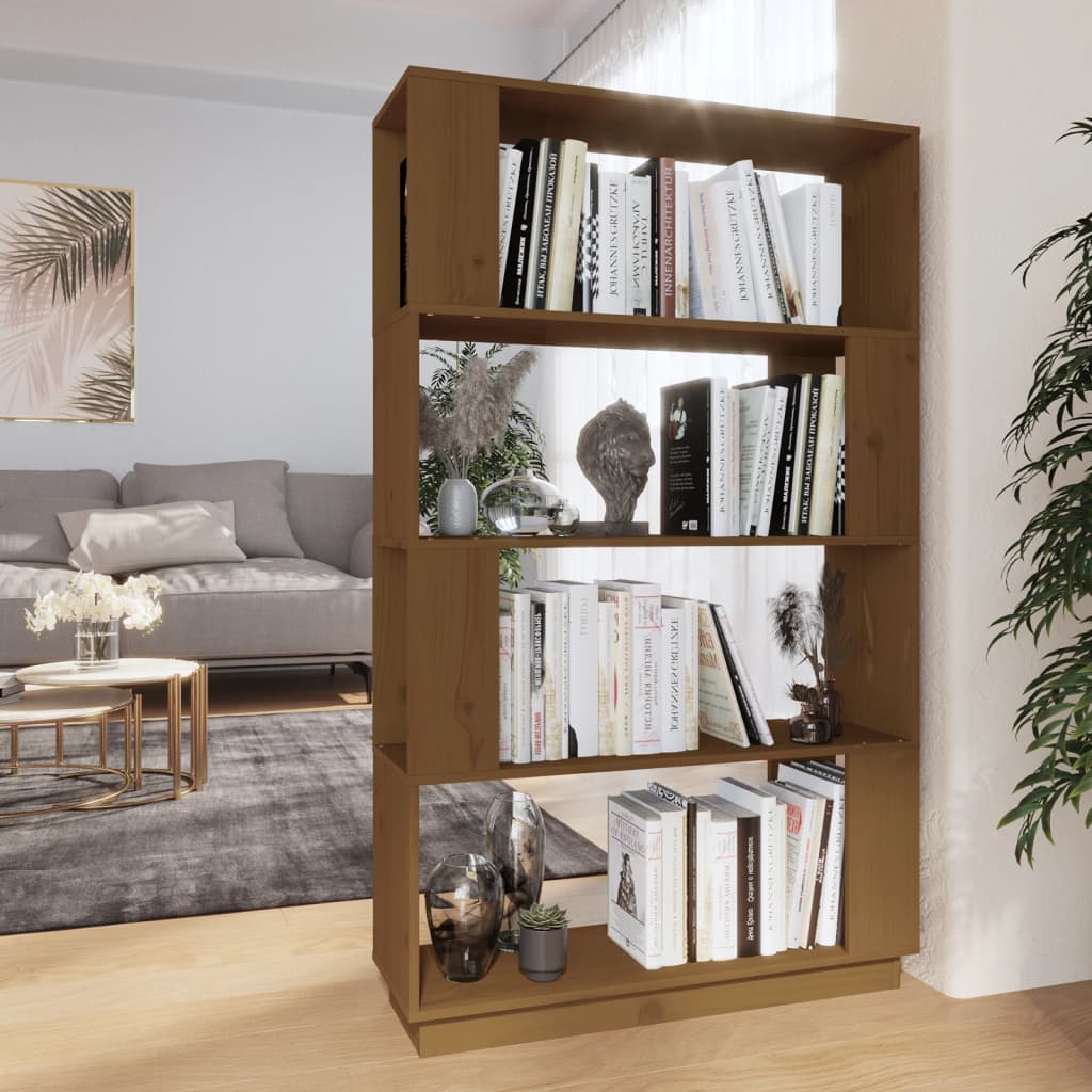 Boekenkast/kamerscherm 80x25x132 cm massief hout honingbruin is nu te koop bij PeponiXL, paradijselijk wonen!