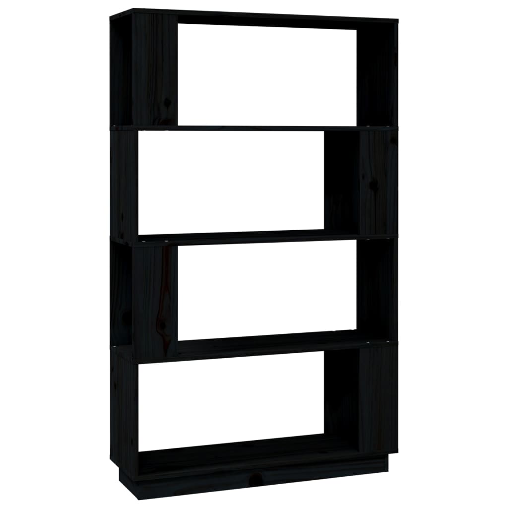 Boekenkast/kamerscherm 80x25x132 cm massief grenenhout zwart is nu te koop bij PeponiXL, paradijselijk wonen!