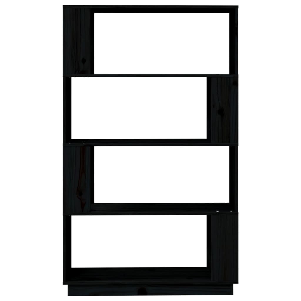 Boekenkast/kamerscherm 80x25x132 cm massief grenenhout zwart is nu te koop bij PeponiXL, paradijselijk wonen!
