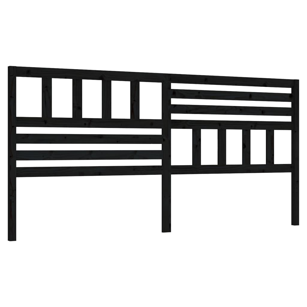 Hoofdbord 186x4x100 cm massief grenenhout zwart is nu te koop bij PeponiXL, paradijselijk wonen!