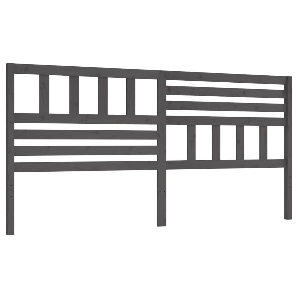 Hoofdbord 206x4x100 cm massief grenenhout grijs is nu te koop bij PeponiXL, paradijselijk wonen!